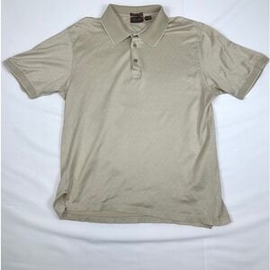 Tasso Elba Golf Polo Mens Short Sleeve Mercerized Cotton Tan Medium